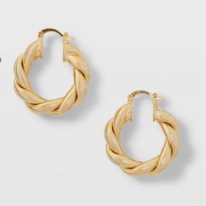 NWT CLUB MONACO SER TWIST HOOP EARRINGS